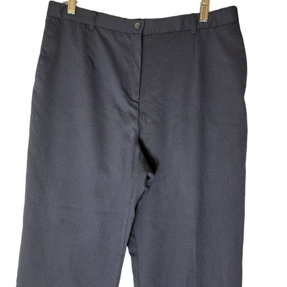 Pendleton Virgin Wool Dress Pants Trousers Women 12 Navy Blue Flat Front Pockets - Picture 3 of 12